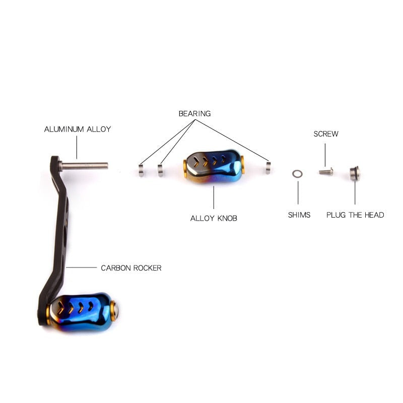 Layfishing Carbon Fiber Fishing Reel Handle With Alloy Knob